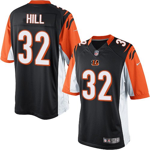 Men's Limited Jeremy Hill Nike Jersey Black Home - #32 NFL Cincinnati Bengals